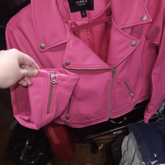 Torrid Faux Leather Pink Jacket - Picture 6 of 13